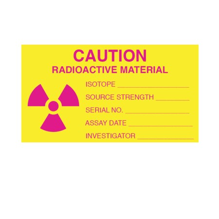 Caution Radioactive Material Isotope Source Strength 2 X 500